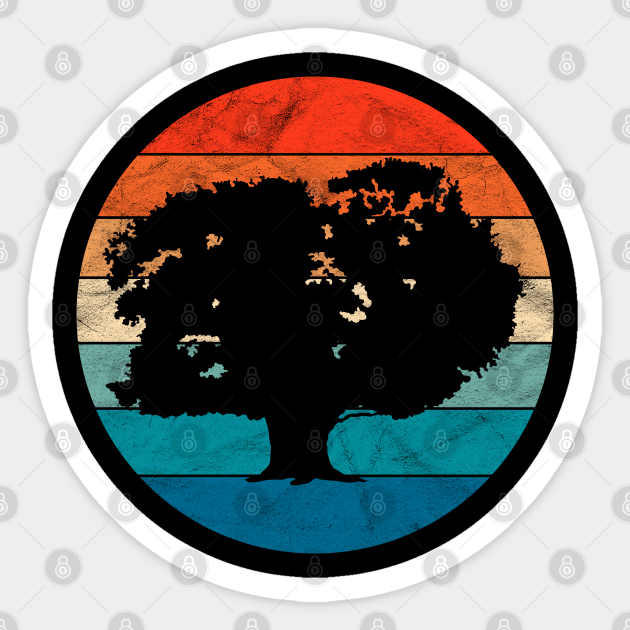 Vintage Retro Oak Tree Oak Tree Sticker TeePublic